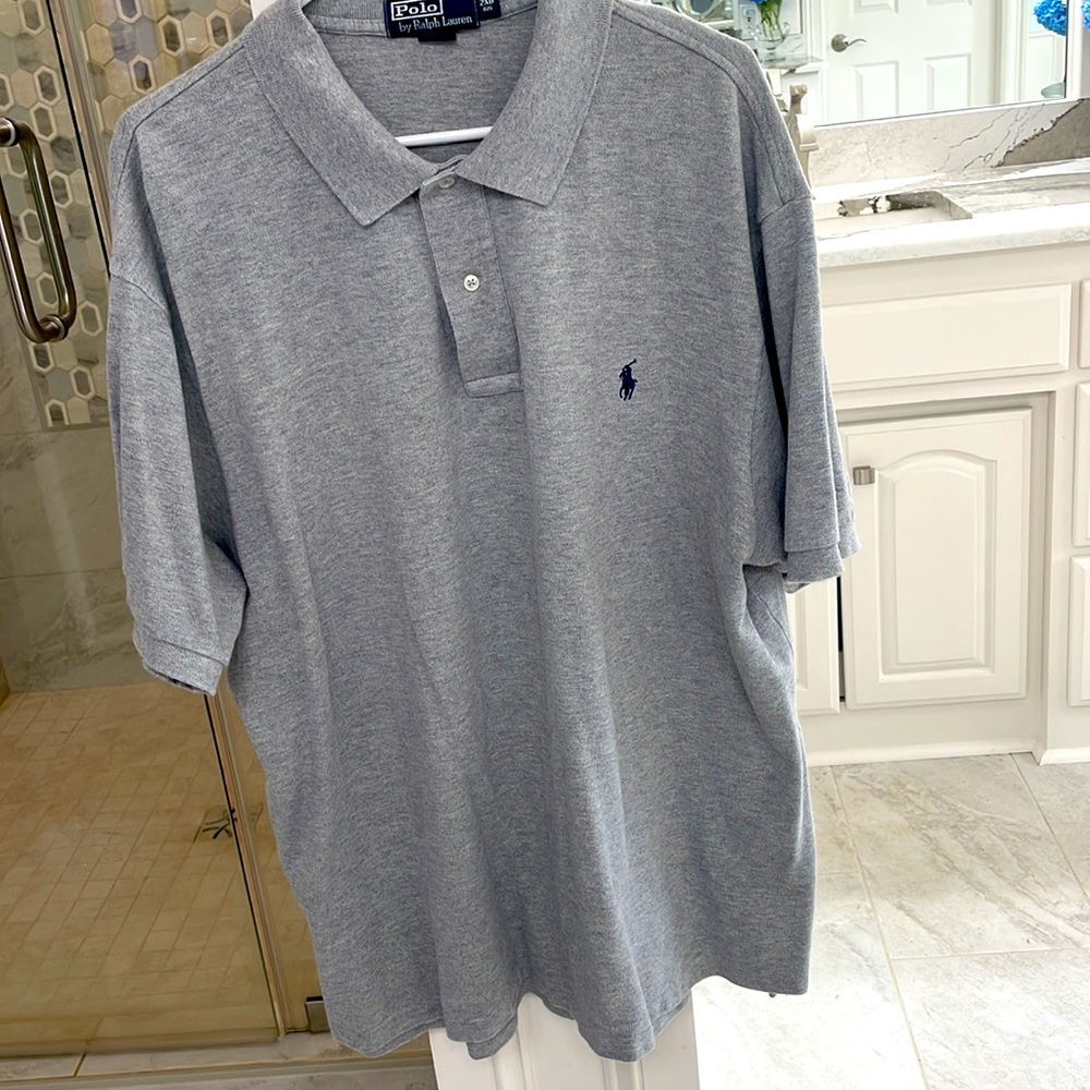 Ralph Lauren gray polo 2XB with navy polo emblem - Picture 2 of 5